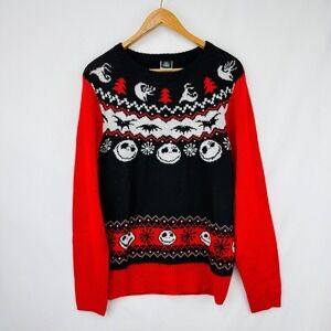 Disney The Nightmare Before Christmas Sweater Men S Black Holiday Jack Christmas